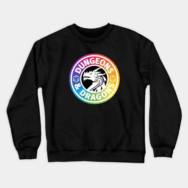 Dungeons & Dragons Logo Rainbow Crewneck Sweatshirt by Street Cat